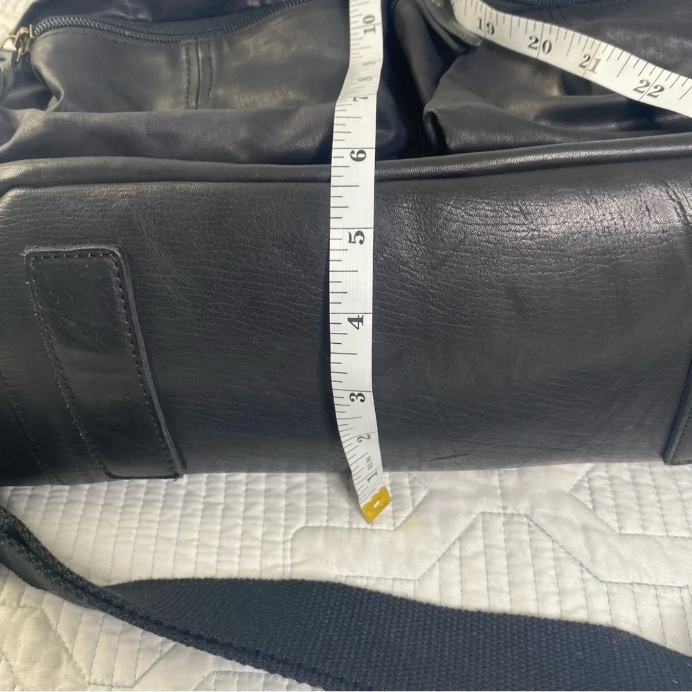 Frye Black Canvas And Leather Crossbody Travel Overnight Scout Bag